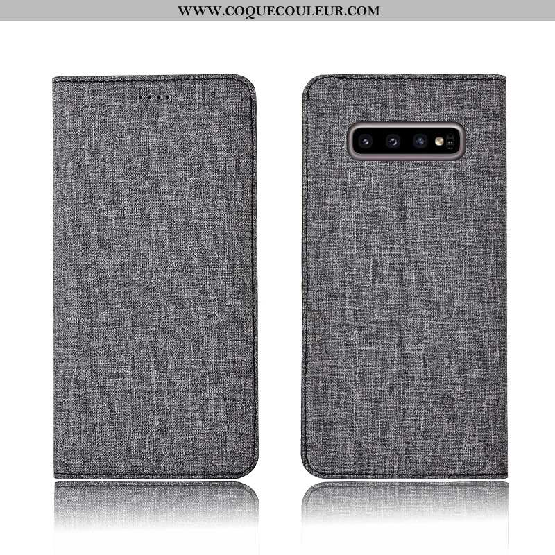 Coque Samsung Galaxy S10+ Fluide Doux Incassable, Housse Samsung Galaxy S10+ Protection Cuir Bleu