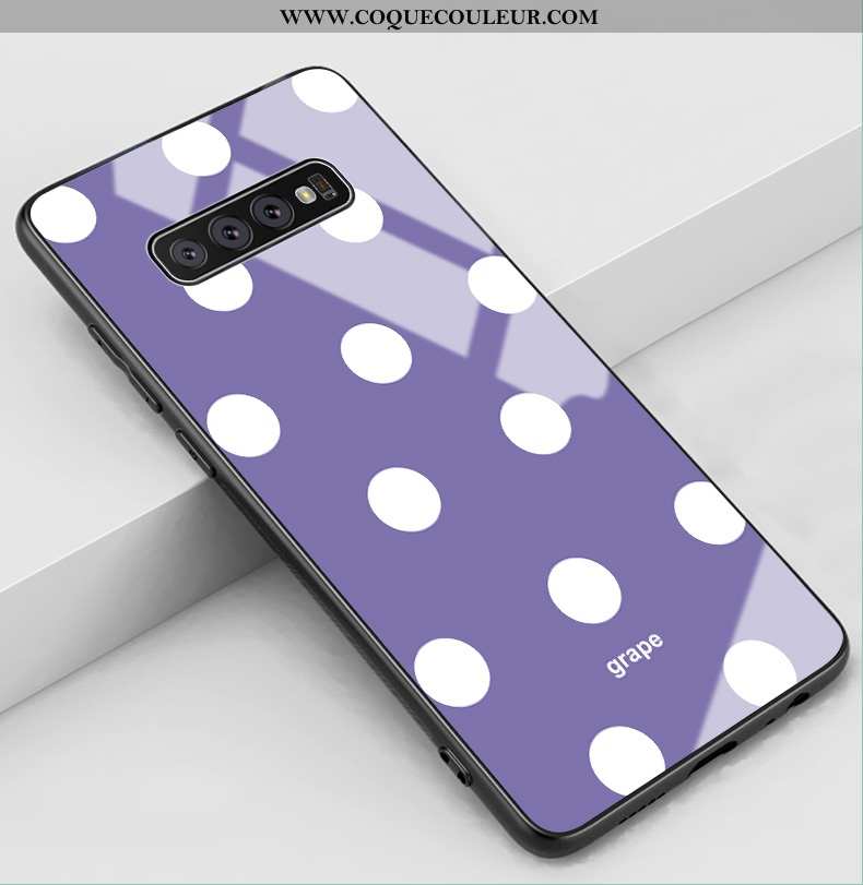 Housse Samsung Galaxy S10+ Verre Violet Protection, Étui Samsung Galaxy S10+ Silicone Frais