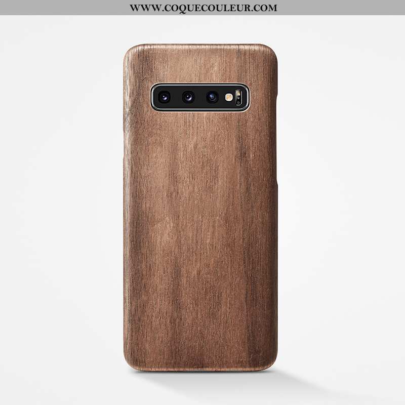 Housse Samsung Galaxy S10+ Légère Personnalité En Bois, Étui Samsung Galaxy S10+ Protection Couvercl