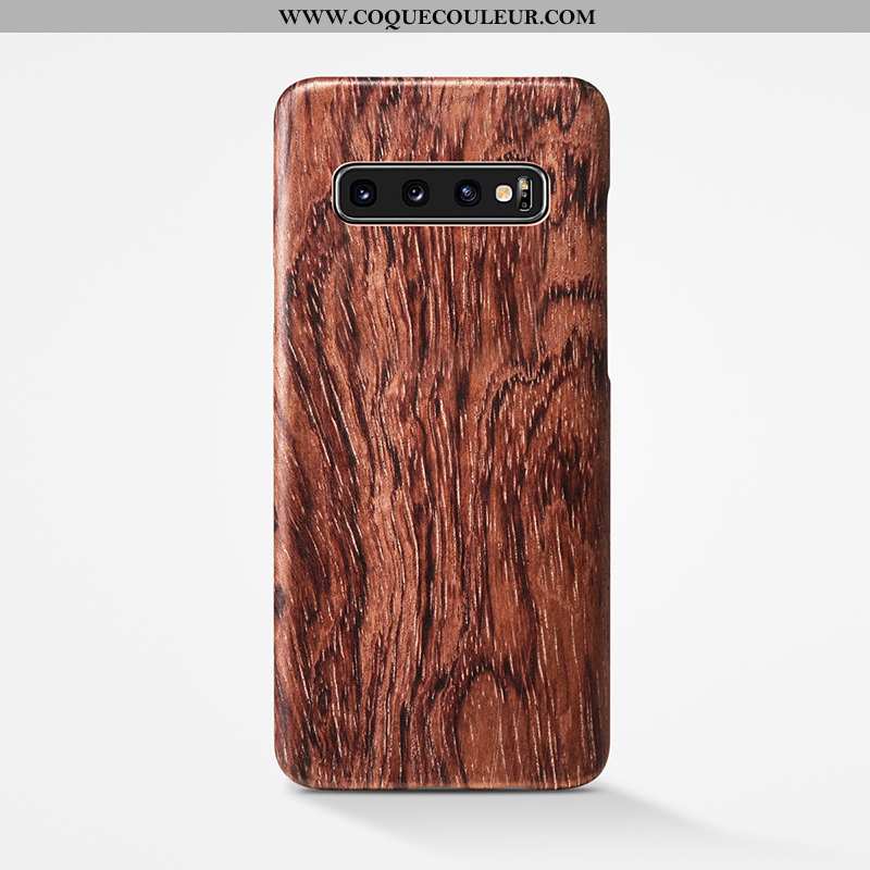 Housse Samsung Galaxy S10+ Légère Personnalité En Bois, Étui Samsung Galaxy S10+ Protection Couvercl