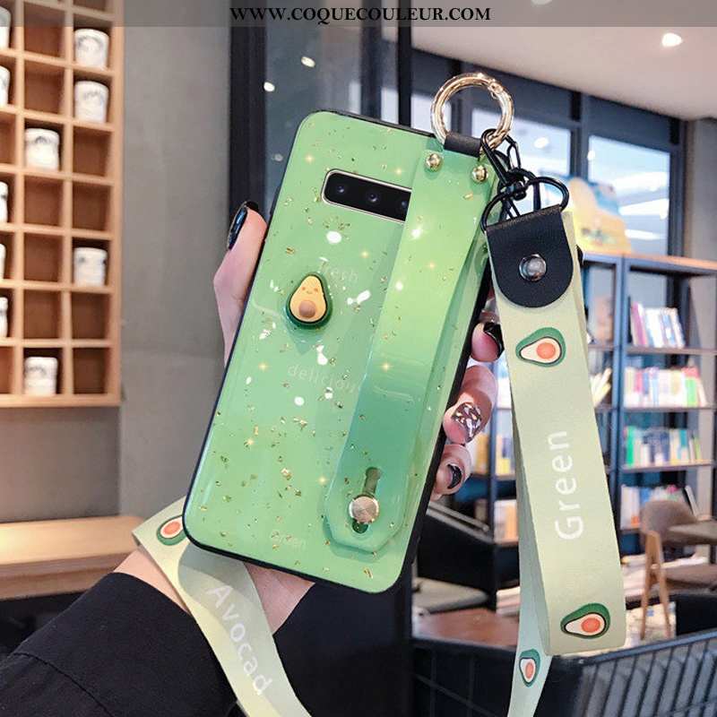 Housse Samsung Galaxy S10+ Fluide Doux Vert Tendance, Étui Samsung Galaxy S10+ Silicone Nouveau Rose