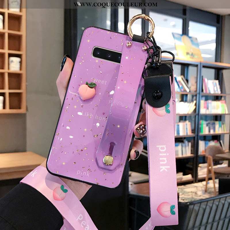 Housse Samsung Galaxy S10+ Fluide Doux Vert Tendance, Étui Samsung Galaxy S10+ Silicone Nouveau Rose