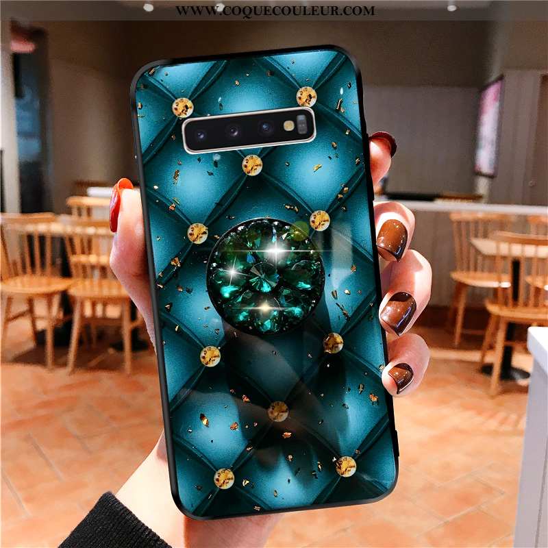 Étui Samsung Galaxy S10+ Protection Étoile Coque, Coque Samsung Galaxy S10+ Strass Légère Bleu