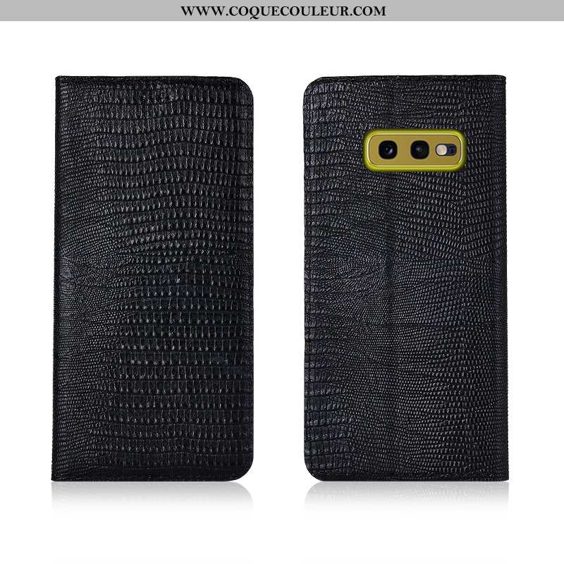 Étui Samsung Galaxy S10e Cuir Véritable Coque Protection, Samsung Galaxy S10e Cuir Nouveau Noir