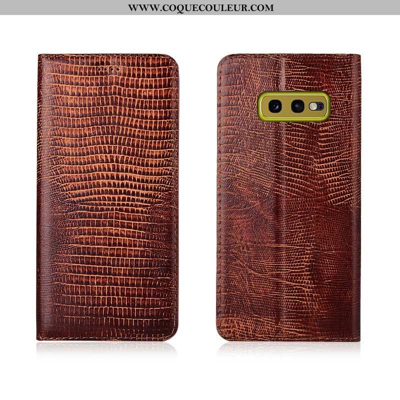 Étui Samsung Galaxy S10e Cuir Véritable Coque Protection, Samsung Galaxy S10e Cuir Nouveau Noir