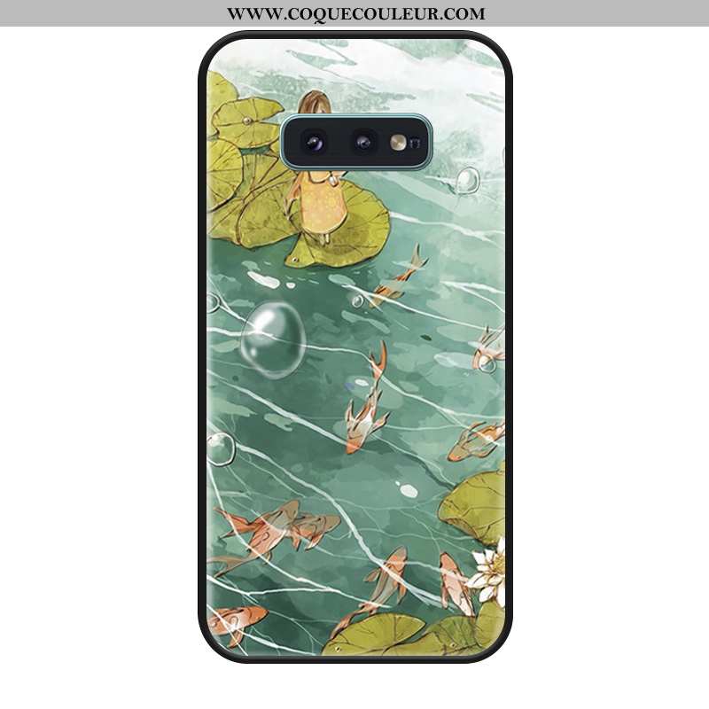 Coque Samsung Galaxy S10e Fluide Doux Tout Compris Étoile, Housse Samsung Galaxy S10e Silicone Verte