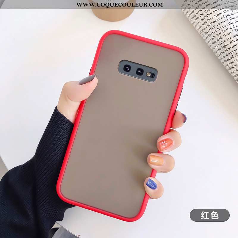 Étui Samsung Galaxy S10e Protection Coque Fluide Doux, Samsung Galaxy S10e Transparent Rouge