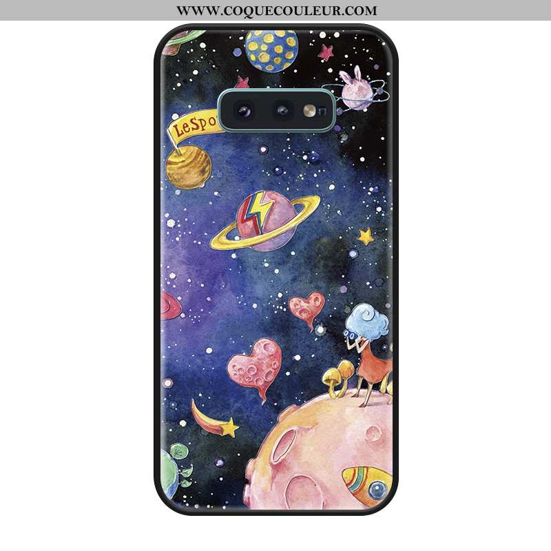 Étui Samsung Galaxy S10e Silicone Étoile Colorée, Coque Samsung Galaxy S10e Incassable Noir