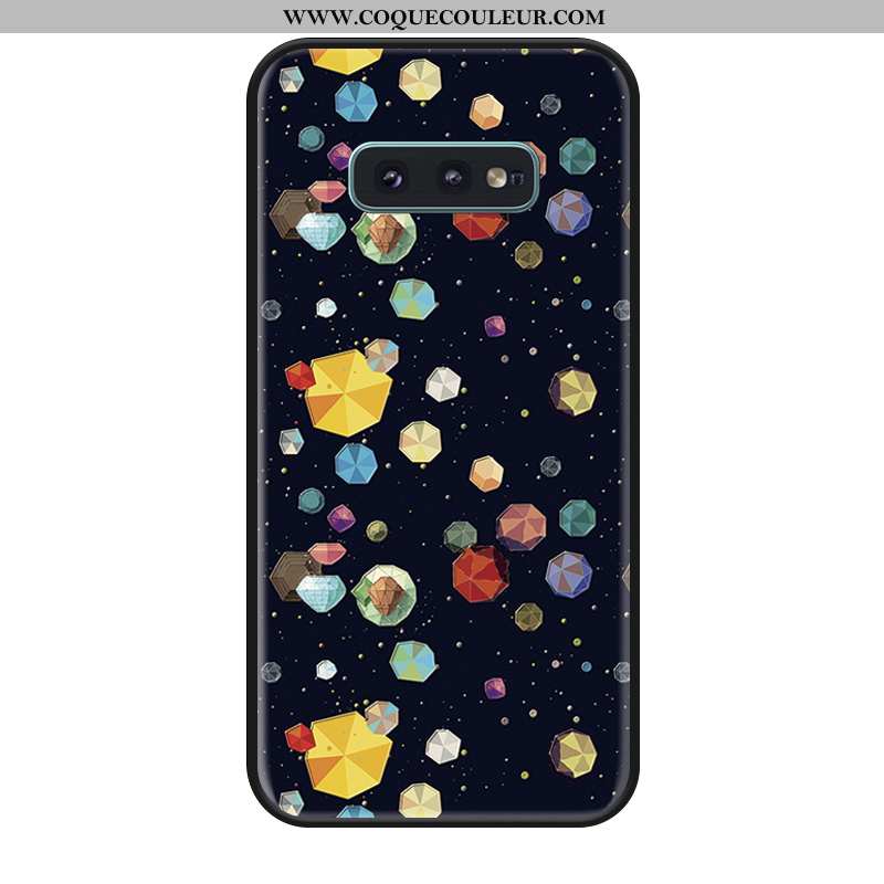 Étui Samsung Galaxy S10e Silicone Étoile Colorée, Coque Samsung Galaxy S10e Incassable Noir