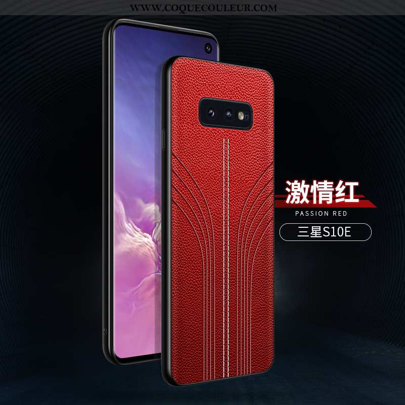 Étui Samsung Galaxy S10e Personnalité Rouge Délavé En Daim, Coque Samsung Galaxy S10e Créatif Ultra