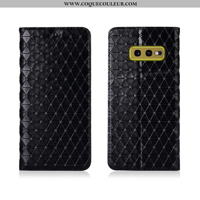 Étui Samsung Galaxy S10e Fluide Doux Incassable Cuir, Coque Samsung Galaxy S10e Protection Noir