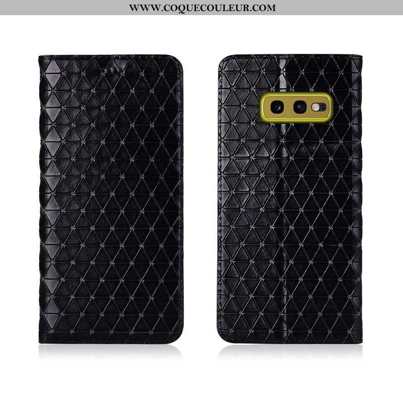 Étui Samsung Galaxy S10e Fluide Doux Incassable Cuir, Coque Samsung Galaxy S10e Protection Noir