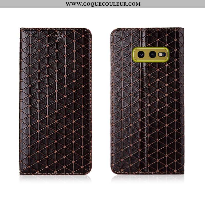 Étui Samsung Galaxy S10e Fluide Doux Incassable Cuir, Coque Samsung Galaxy S10e Protection Noir