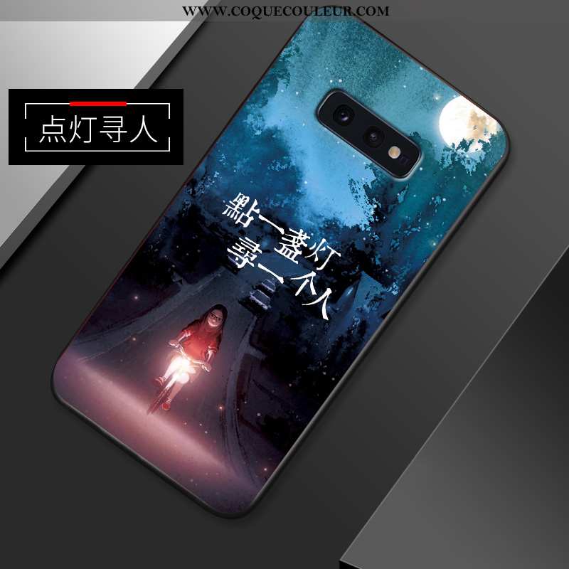 Coque Samsung Galaxy S10e Créatif Amoureux, Housse Samsung Galaxy S10e Ultra Légère Bleu Foncé