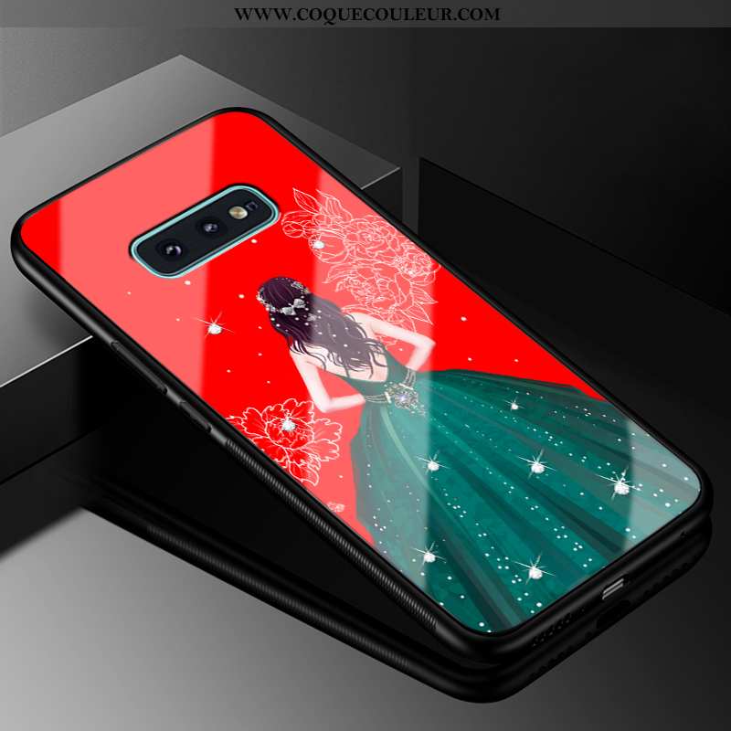 Étui Samsung Galaxy S10e Protection Silicone, Coque Samsung Galaxy S10e Verre Rouge