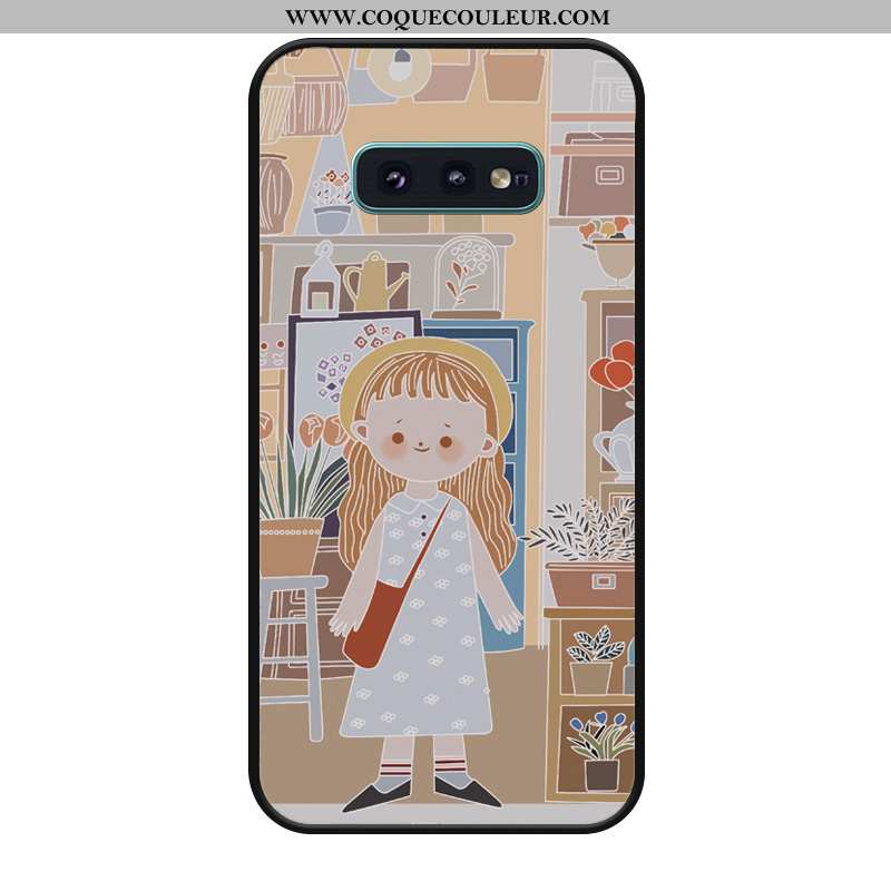 Étui Samsung Galaxy S10e Silicone Fleur Incassable, Coque Samsung Galaxy S10e Gaufrage Bleu