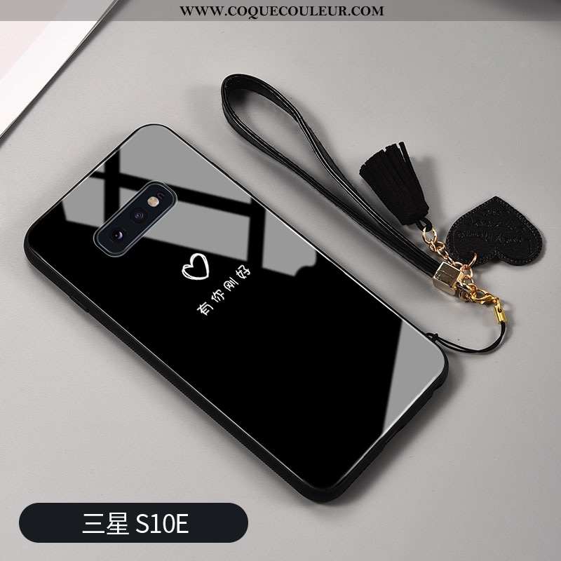 Étui Samsung Galaxy S10e Silicone Petit Miroir, Coque Samsung Galaxy S10e Mode Protection Noir