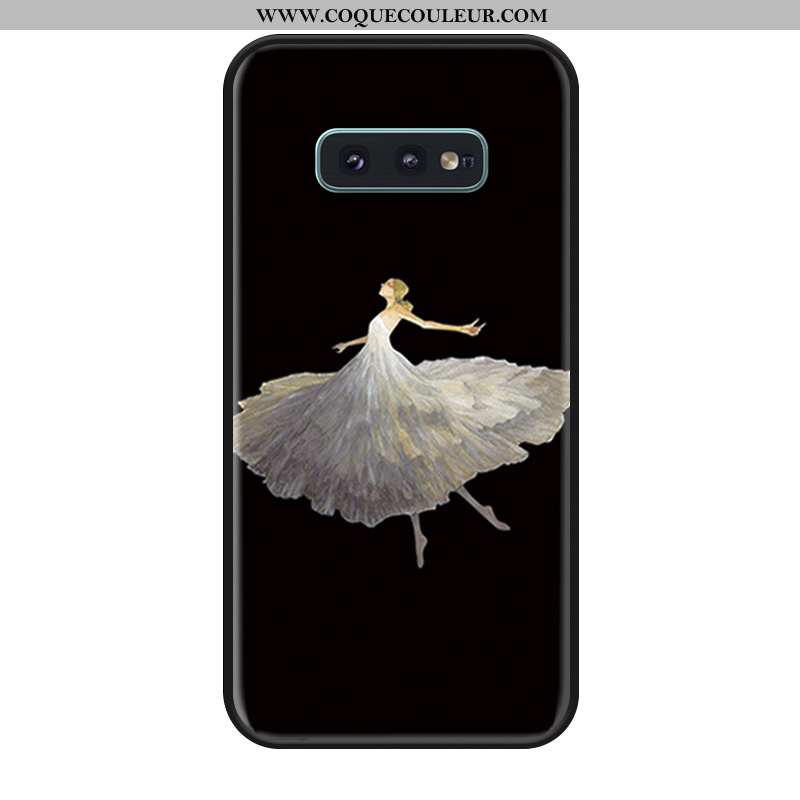 Étui Samsung Galaxy S10e Silicone Noir Ballet, Coque Samsung Galaxy S10e Ornements Suspendus Étoile