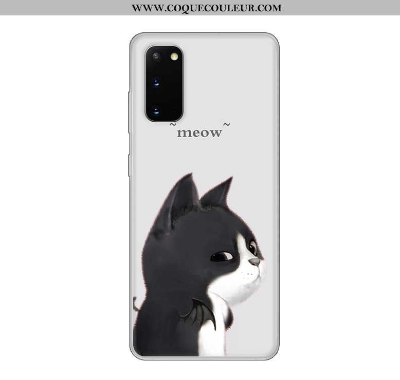 Étui Samsung Galaxy S20 Transparent Vent Étui, Coque Samsung Galaxy S20 Dessin Animé Blanc Blanche