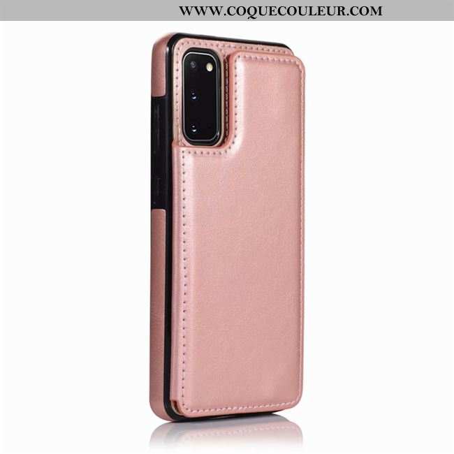 Étui Samsung Galaxy S20 Cuir Rose Étui, Coque Samsung Galaxy S20 Créatif Téléphone Portable