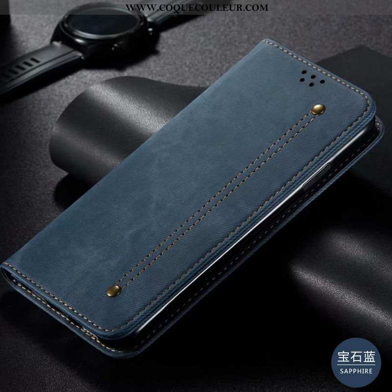 Coque Samsung Galaxy S20 Cuir Véritable Étoile Bleu, Housse Samsung Galaxy S20 Étui Incassable Bleu