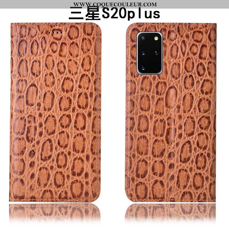 Étui Samsung Galaxy S20+ Cuir Véritable Étoile Étui, Coque Samsung Galaxy S20+ Protection Tout Compr