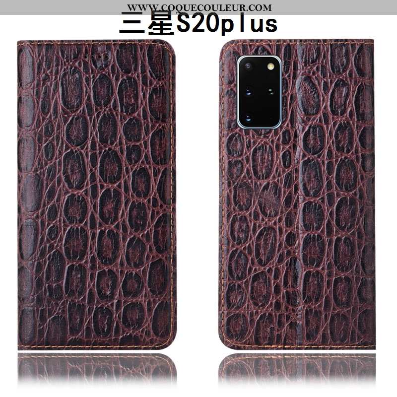 Étui Samsung Galaxy S20+ Cuir Véritable Étoile Étui, Coque Samsung Galaxy S20+ Protection Tout Compr