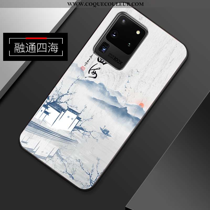 Étui Samsung Galaxy S20 Ultra Fluide Doux Blanc Tout Compris, Coque Samsung Galaxy S20 Ultra Silicon