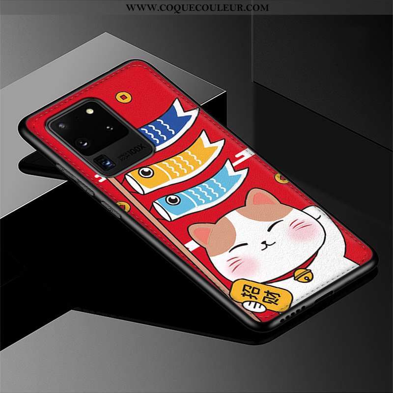 Housse Samsung Galaxy S20 Ultra Fluide Doux Personnalité Chat, Étui Samsung Galaxy S20 Ultra Silicon