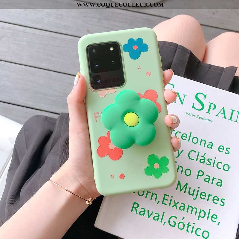 Coque Samsung Galaxy S20 Ultra Tendance Dessin Animé Vert, Housse Samsung Galaxy S20 Ultra Silicone 