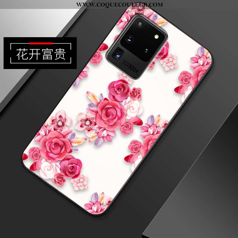 Étui Samsung Galaxy S20 Ultra Protection Fleur Téléphone Portable, Coque Samsung Galaxy S20 Ultra Dé