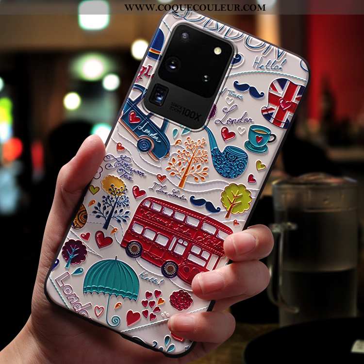 Housse Samsung Galaxy S20 Ultra Créatif Délavé En Daim Coque, Étui Samsung Galaxy S20 Ultra Dessin A