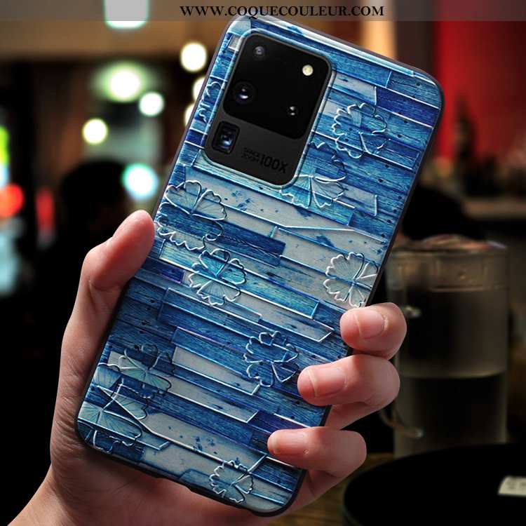 Housse Samsung Galaxy S20 Ultra Créatif Délavé En Daim Coque, Étui Samsung Galaxy S20 Ultra Dessin A