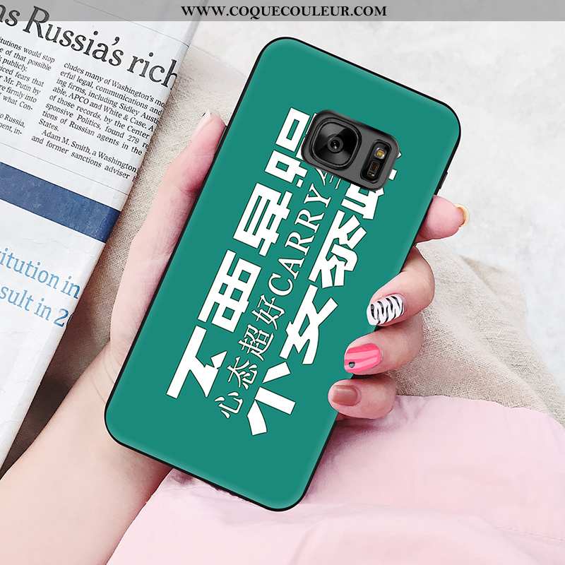 Étui Samsung Galaxy S6 Edge Personnalité Vert Amoureux, Coque Samsung Galaxy S6 Edge Fluide Doux Ver