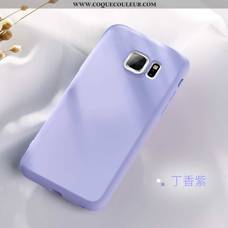 Étui Samsung Galaxy S6 Edge Légère Protection Simple, Coque Samsung Galaxy S6 Edge Fluide Doux Rouge