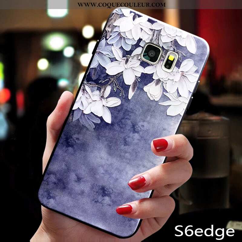 Étui Samsung Galaxy S6 Edge Fluide Doux Créatif Coque, Coque Samsung Galaxy S6 Edge Silicone Net Rou