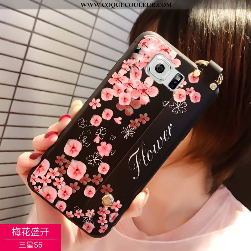 Étui Samsung Galaxy S6 Tendance Ornements Suspendus Délavé En Daim, Coque Samsung Galaxy S6 Fluide D
