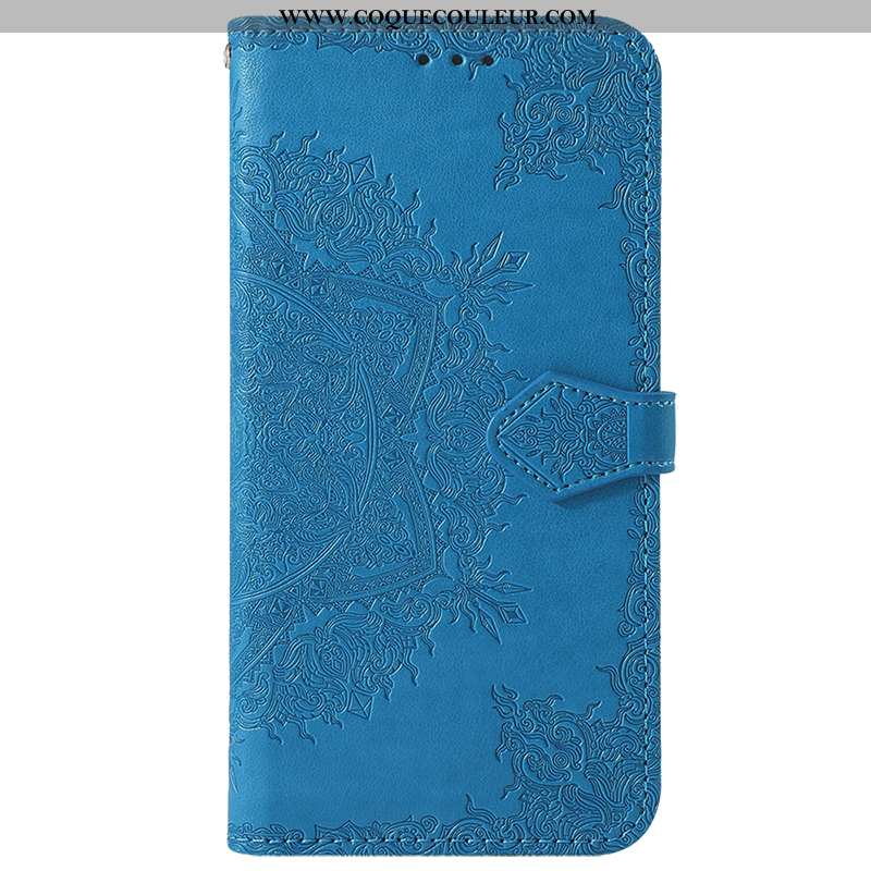 Housse Samsung Galaxy S6 Cuir Clamshell Coque, Étui Samsung Galaxy S6 Protection Étoile Bleu