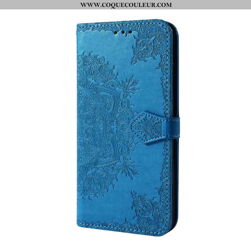 Housse Samsung Galaxy S6 Cuir Clamshell Coque, Étui Samsung Galaxy S6 Protection Étoile Bleu