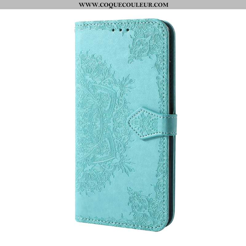 Housse Samsung Galaxy S6 Cuir Clamshell Coque, Étui Samsung Galaxy S6 Protection Étoile Bleu