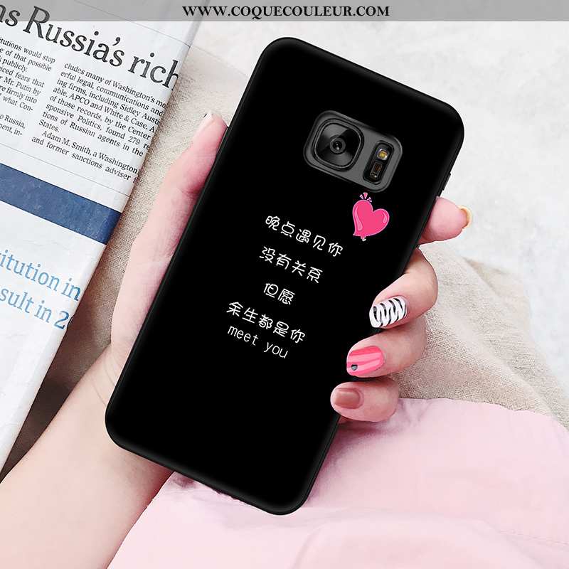Housse Samsung Galaxy S6 Personnalité Peinture Amoureux, Étui Samsung Galaxy S6 Fluide Doux Coque Ro