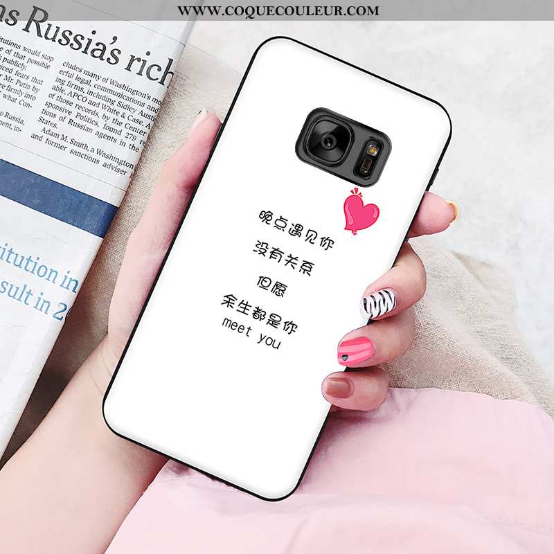 Housse Samsung Galaxy S6 Personnalité Peinture Amoureux, Étui Samsung Galaxy S6 Fluide Doux Coque Ro