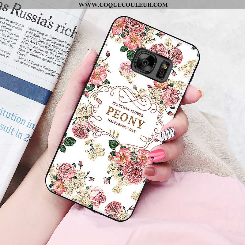 Housse Samsung Galaxy S6 Personnalité Peinture Amoureux, Étui Samsung Galaxy S6 Fluide Doux Coque Ro