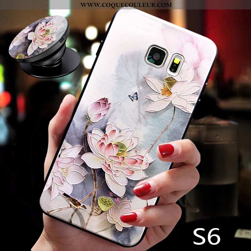 Housse Samsung Galaxy S6 Cou Suspendu Légère Étoile, Étui Samsung Galaxy S6 Ultra Tendance Rose