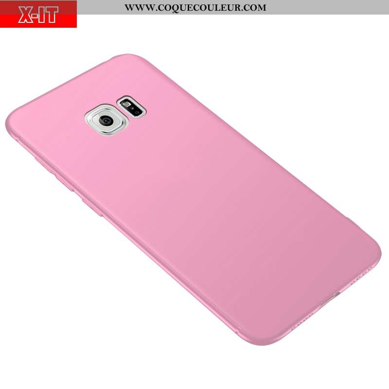 Coque Samsung Galaxy S6 Protection Rouge Étui, Housse Samsung Galaxy S6 Délavé En Daim Téléphone Por