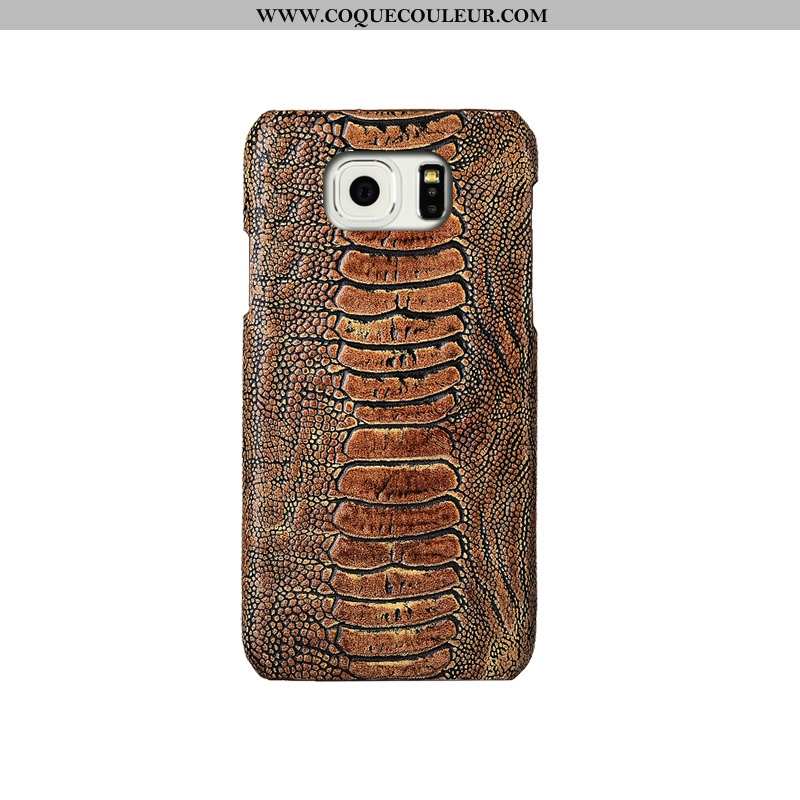 Coque Samsung Galaxy S6 Luxe Téléphone Portable, Housse Samsung Galaxy S6 Créatif Protection Khaki