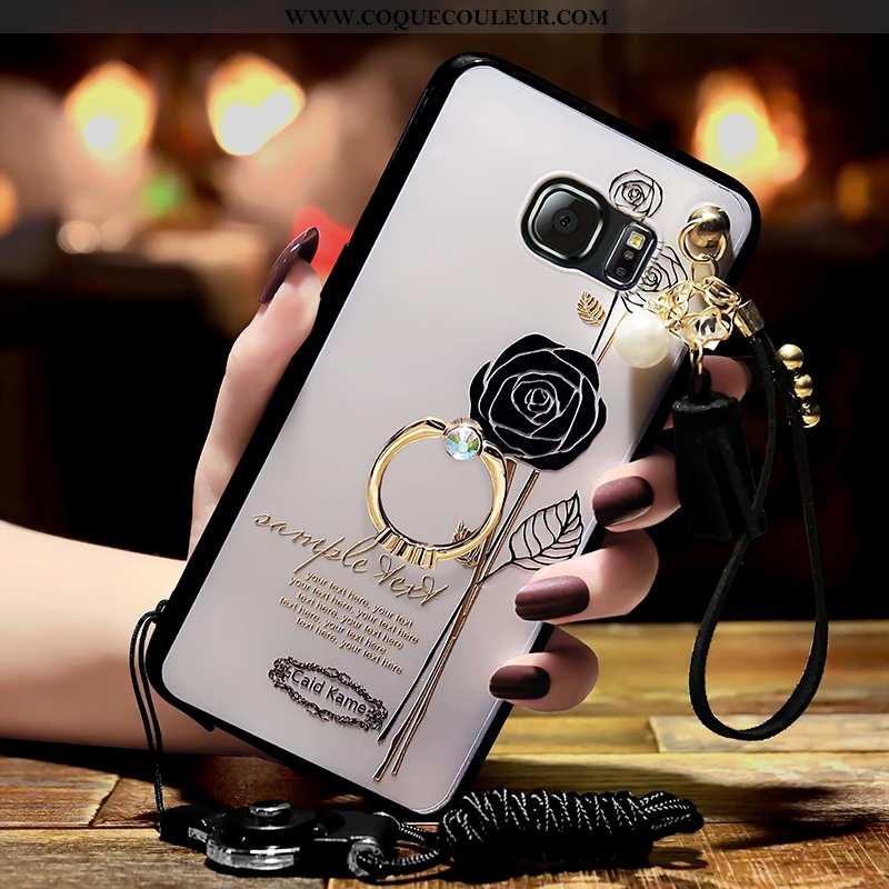 Étui Samsung Galaxy S6 Tendance Coque Étoile, Samsung Galaxy S6 Personnalité Noir