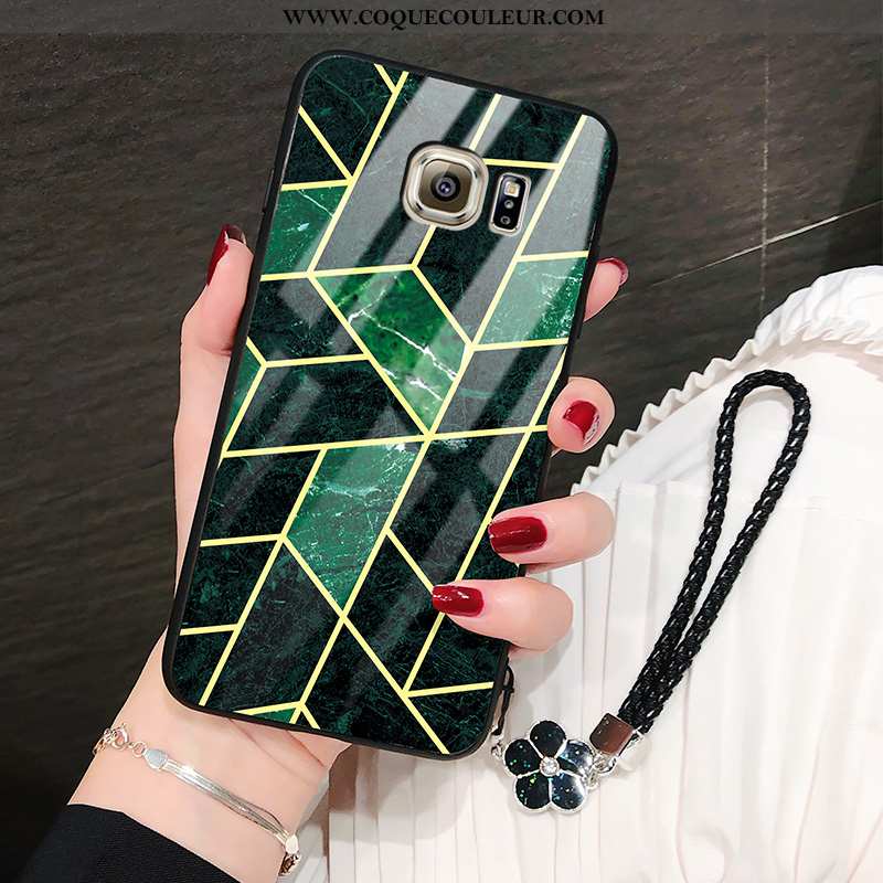 Étui Samsung Galaxy S6 Tendance Amoureux Coque, Coque Samsung Galaxy S6 Légère Mode Verte