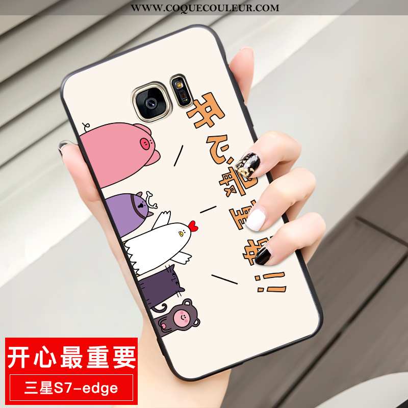 Coque Samsung Galaxy S7 Edge Dessin Animé Tout Compris, Housse Samsung Galaxy S7 Edge Fluide Doux Té