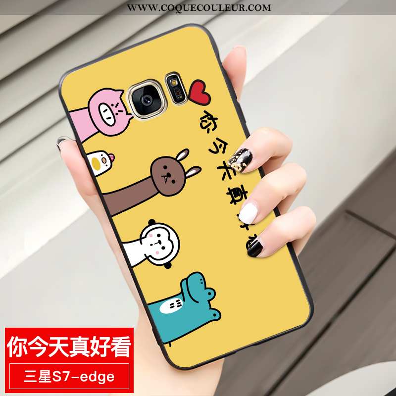 Coque Samsung Galaxy S7 Edge Dessin Animé Tout Compris, Housse Samsung Galaxy S7 Edge Fluide Doux Té